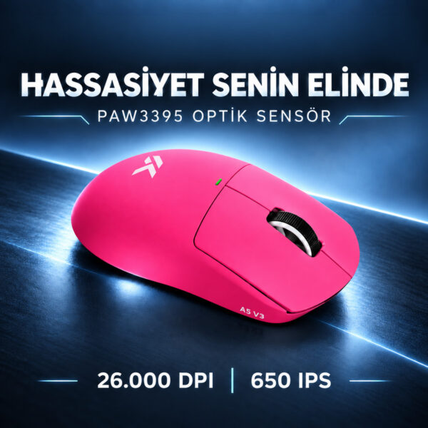 Mchose A5 V3 Berry Red 8k Hz Kablosuz Gaming Mouse (hw A5v3 1) 3