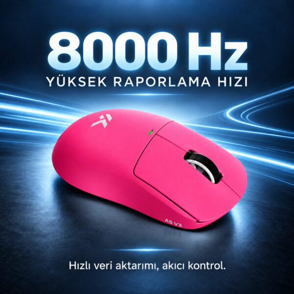 Mchose A5 V3 Berry Red 8k Hz Kablosuz Gaming Mouse (hw A5v3 1) 6