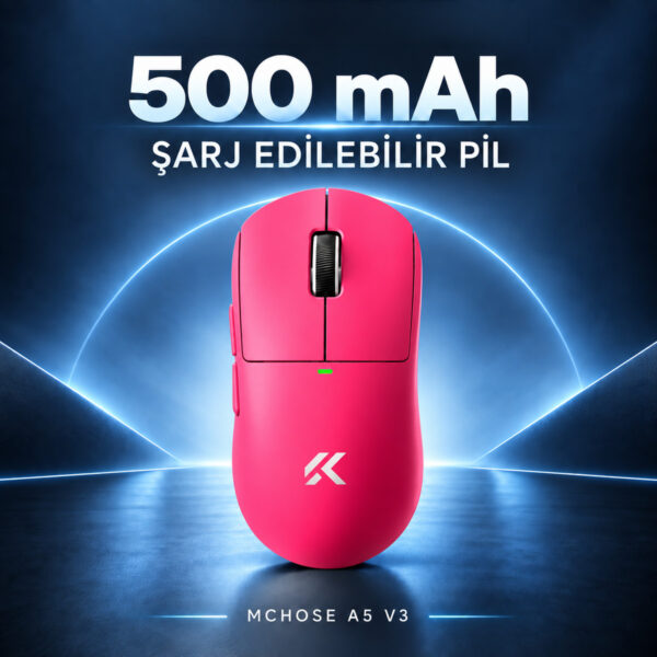 Mchose A5 V3 Berry Red 8k Hz Kablosuz Gaming Mouse (hw A5v3 1) 7