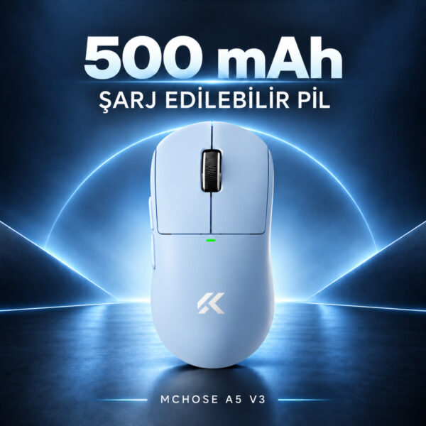 Mchose A5 V3 Blue 8k Hz Kablosuz Gaming Mouse (hw A5v3 3) 8