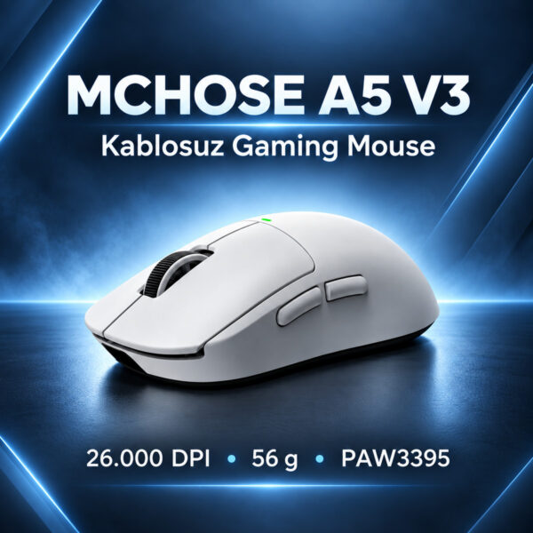 Mchose A5 V3 White 8k Hz Kablosuz Gaming Mouse (hw A5v3 2) 2
