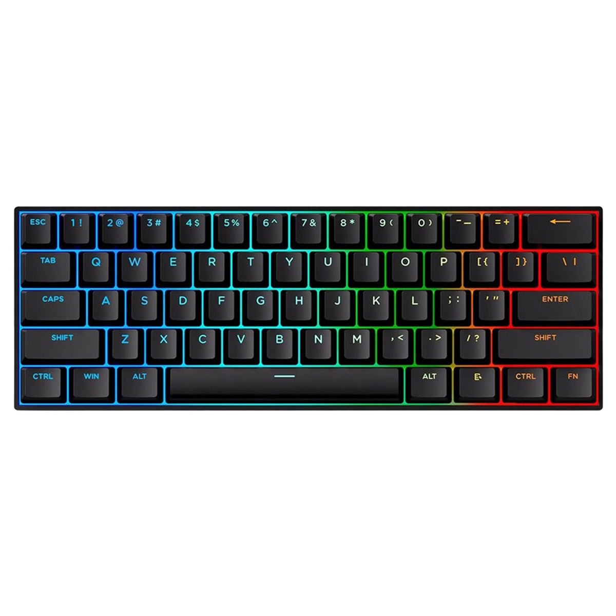 MCHOSE Ace 60 Pro Siyah RGB oyun klavyesi, hall effect KTE manyetik anahtarlar ve hot-swap özelliği ile yüksek performans sağlar.