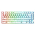 MCHOSE Jet 75 Beyaz Topografik RGB Oyun Klavyesi, Kailh Manyetik Switch ve Hall Effect teknolojisi ile 8K Hz hıza sahip, Hotswap ve RGB aydınlatma özellikleriyle öne çıkar.