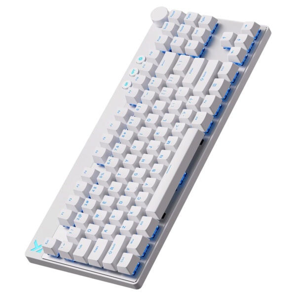 Yüksek performanslı MCHOSE Mix 87 Beyaz RGB Oyun Klavyesi, Mount Tai manyetik anahtar ve GT 8K Hz Hall Effect teknolojisi ile hızlı ve hassas oyun deneyimi sağlar.