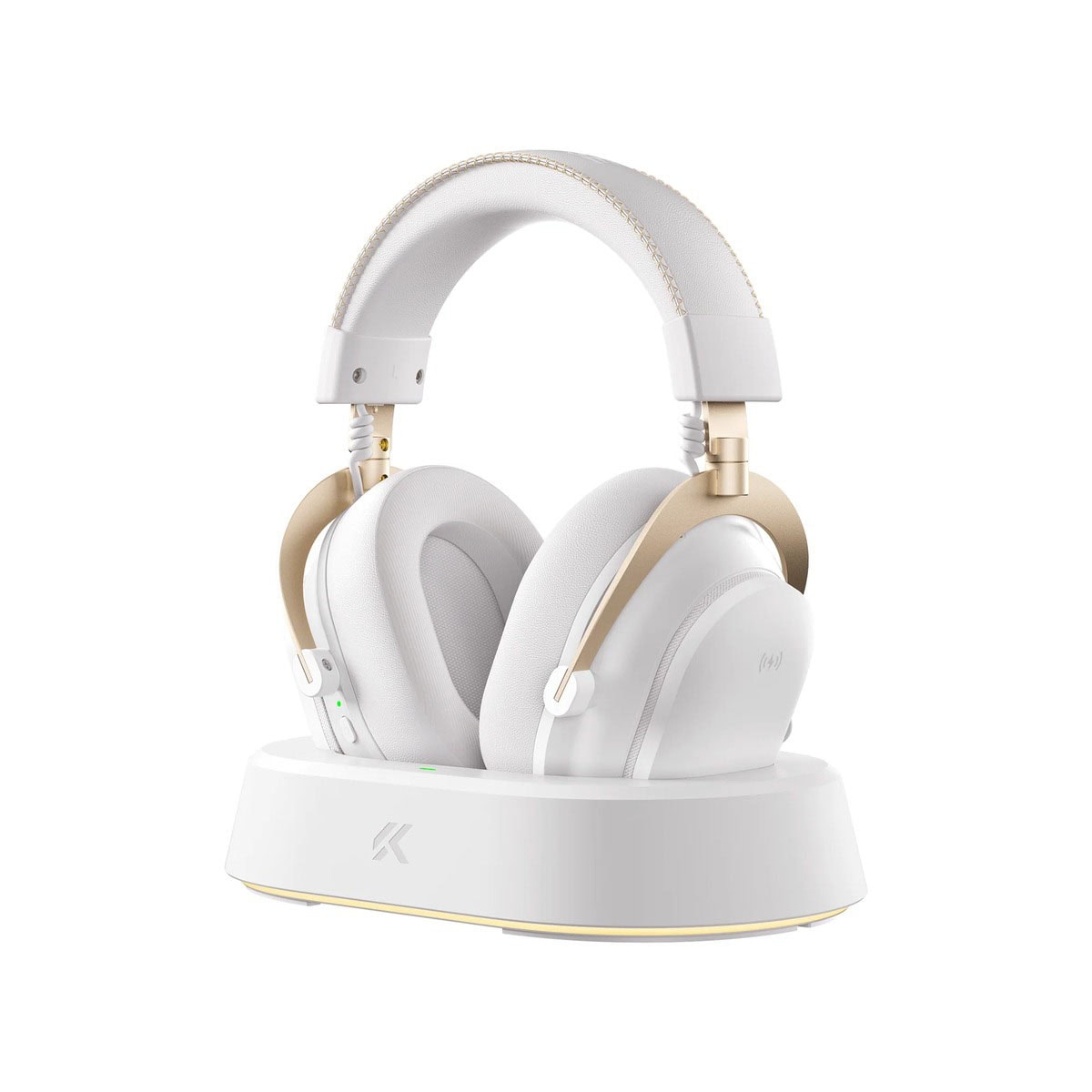 MCHOSE V9 Turbo Beyaz Altın 7.1 Surround Kablosuz Gaming Kulaklık, yüksek ses kalitesi ve konforlu tasarımıyla oyun deneyimini artırır. Şık beyaz ve altın detaylar, gelişmiş surround ses teknolojisi i.