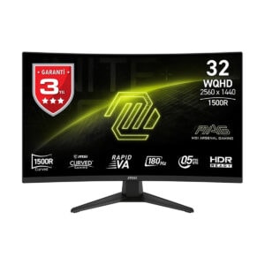 MSI MAG 321CQF E18 31.5 inç 180Hz 0.5ms WQHD Kavisli Gaming Monitör.