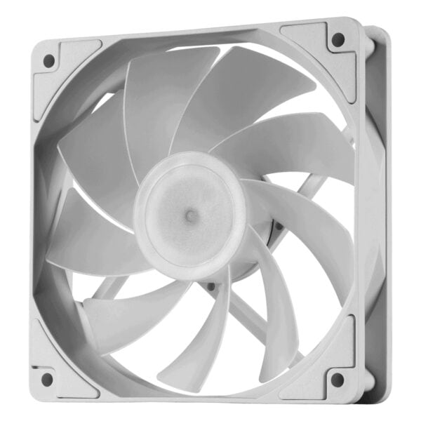 Yüksek performanslı MSI MAG F120 ARGB beyaz kasa fanı, 120mm boyutunda ve ARGB aydınlatma ile şık tasarımıyla bilgisayar kasası soğutmasını optimize eder.