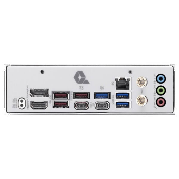 MSI PRO B850M-A WIFI anakartın arka panel bağlantı portları, HDMI, DisplayPort, USB ve ses giriş çıkışları ile yüksek performans ve geniş bağlantı seçenekleri sağlar.