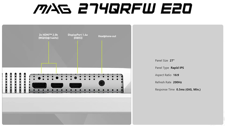 MSI MAG 274QRFW E20 Gaming Monitör H11