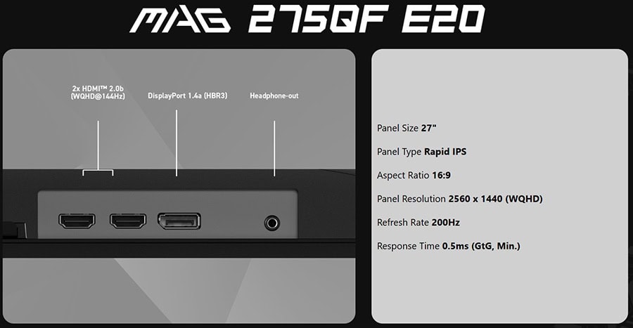 MSI MAG 275QF E20 Gaming Monitör H13