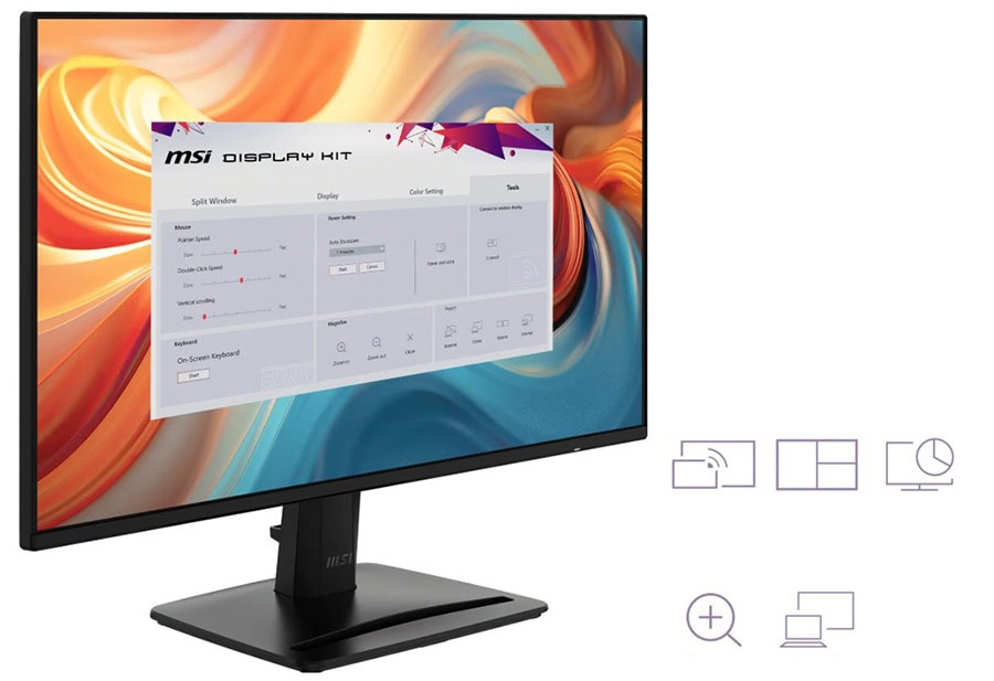 MSI PRO MP243 E14 23.8 inç, 144Hz, 1ms, Full HD, IPS, Adaptive Sync monitör. Yüksek performans ve net görüntü kalitesi sunan bu ekran, oyun ve profesyonel kullanım için ideal.