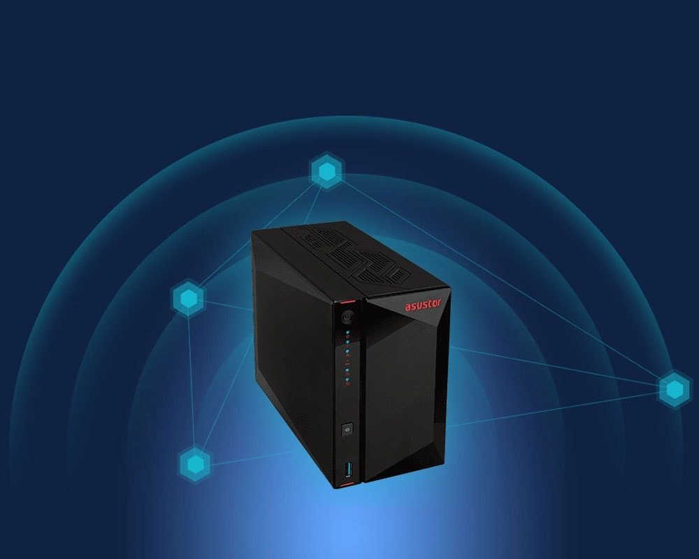 Yüksek performanslı Asustor NAS depolama cihazı, gelişmiş yönetim ve veri güvenliği özellikleriyle profesyonel kullanım için ideal.