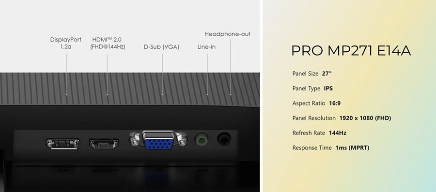 MSI PRO MP271 E14A Monitör H19