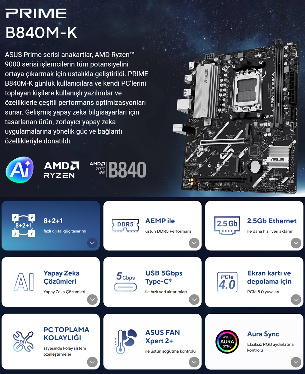 PRIME B840M-K ASUS PRIME B840M-K Anakart H2