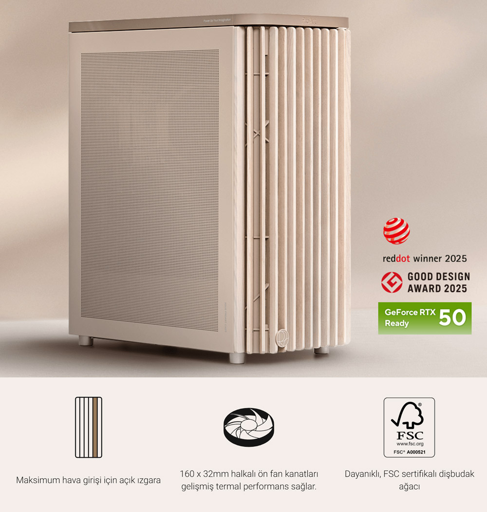 ProArt PA401 Wood Edition Beige - Mesh Panel ASUS ProArt PA401 Wood Edition Beige - Mesh Panel Gaming Kasa H2