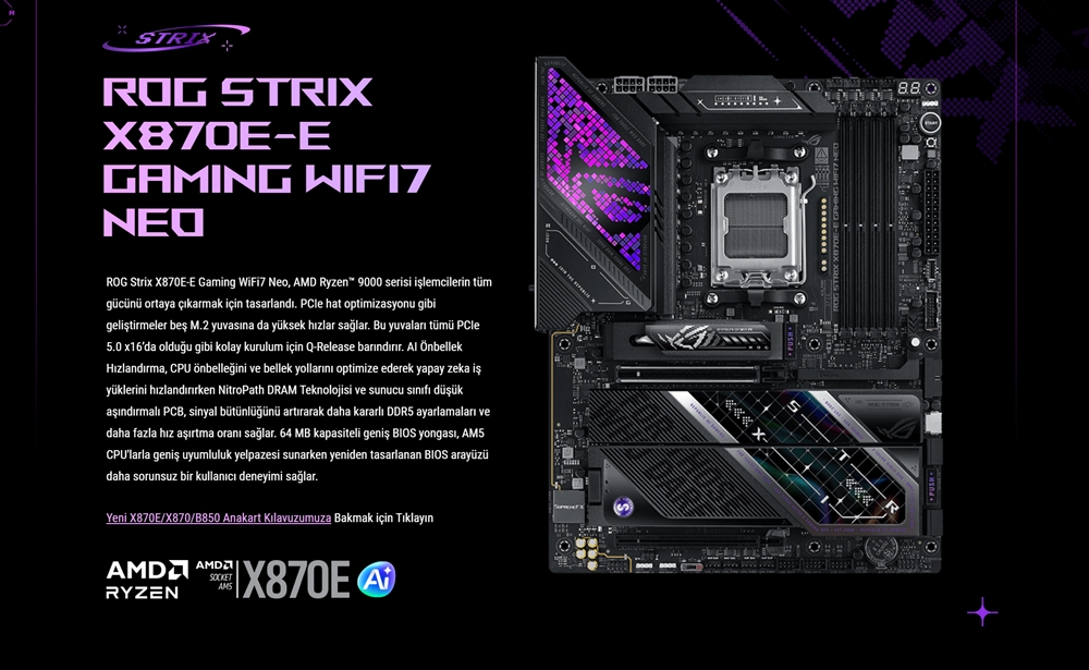 ROG STRIX X870E-E GAMING WIFI7 NEO ASUS ROG STRIX X870E-E GAMING WIFI7 NEO Anakart H2