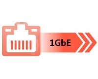Yüksek hızlı internet bağlantısı ile oyun deneyimini artıran 1GbE Ethernet bağlantısı simgesi. Gaming ve teknoloji odaklı içeriklerde kullanılmak üzere optimize edilmiştir.