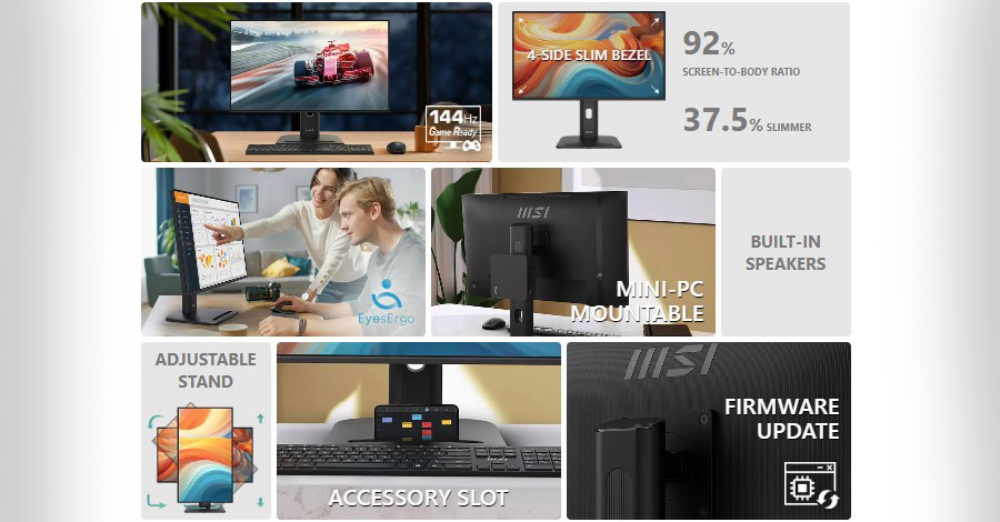 MSI PRO MP275PG E14 27 inç 144Hz 1ms Full HD FreeSync IPS Pivot Monitör h3