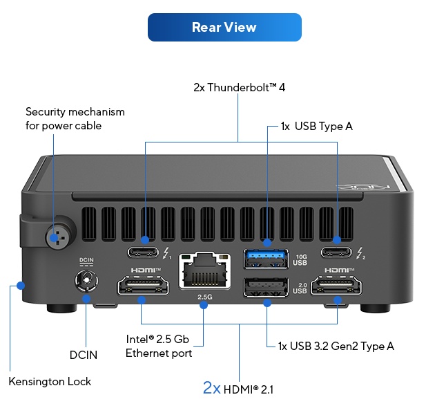 ASUS NUC 15 Pro ASUS NUC 15 Pro Slim Kit RNUC15CRKI300002 Intel Core 3-100U Barebone FreeDos Mini Bilgisayar h16