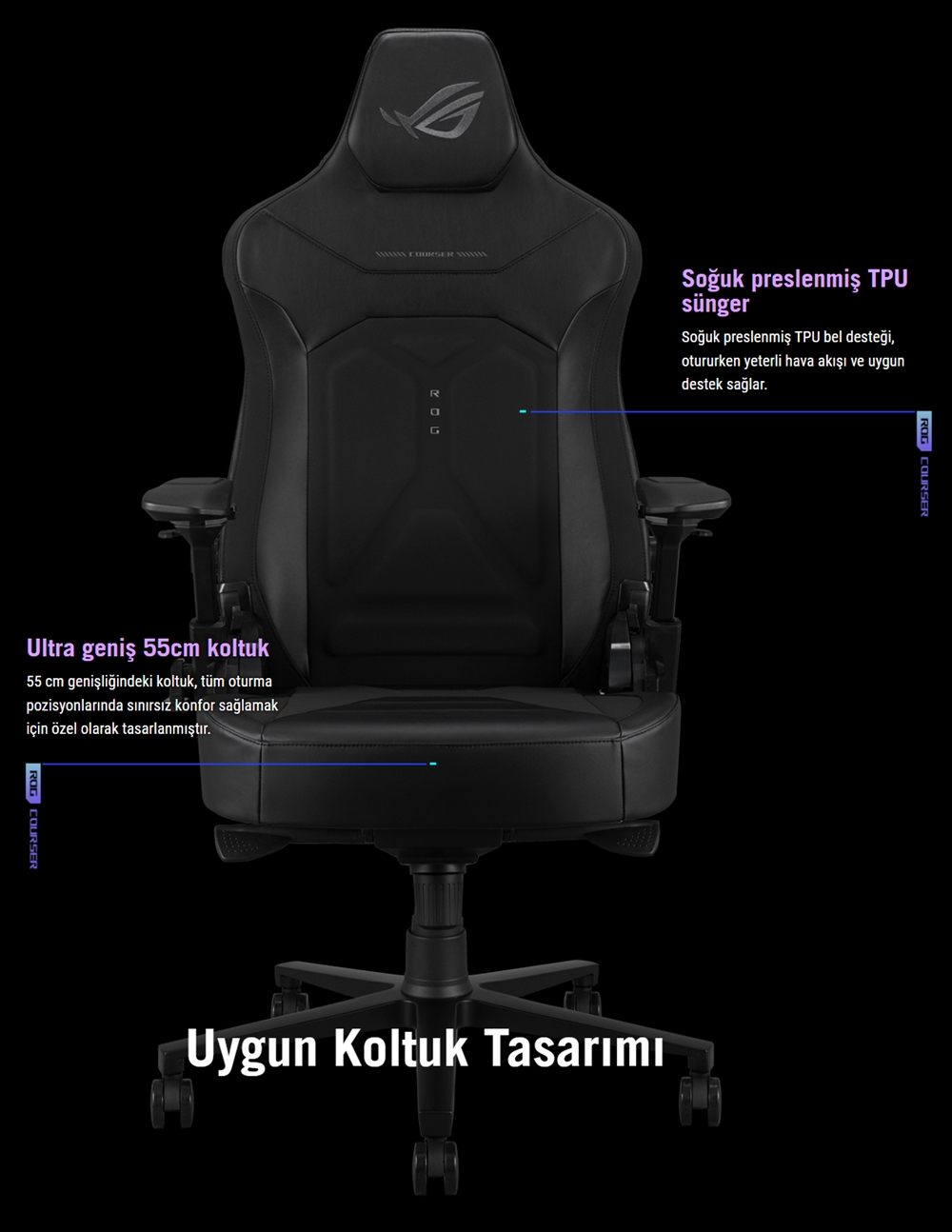 ASUS ROG Courser Core Siyah Oyuncu Koltuğu H4
