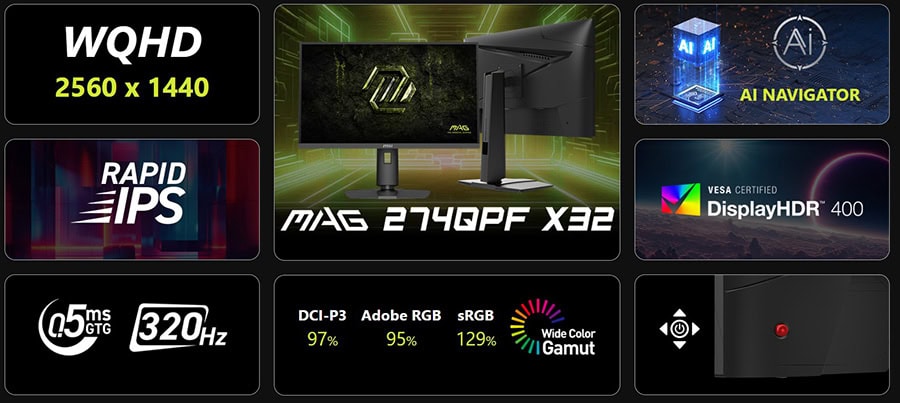 MSI MAG 274QPF X32 Gaming Monitör H4