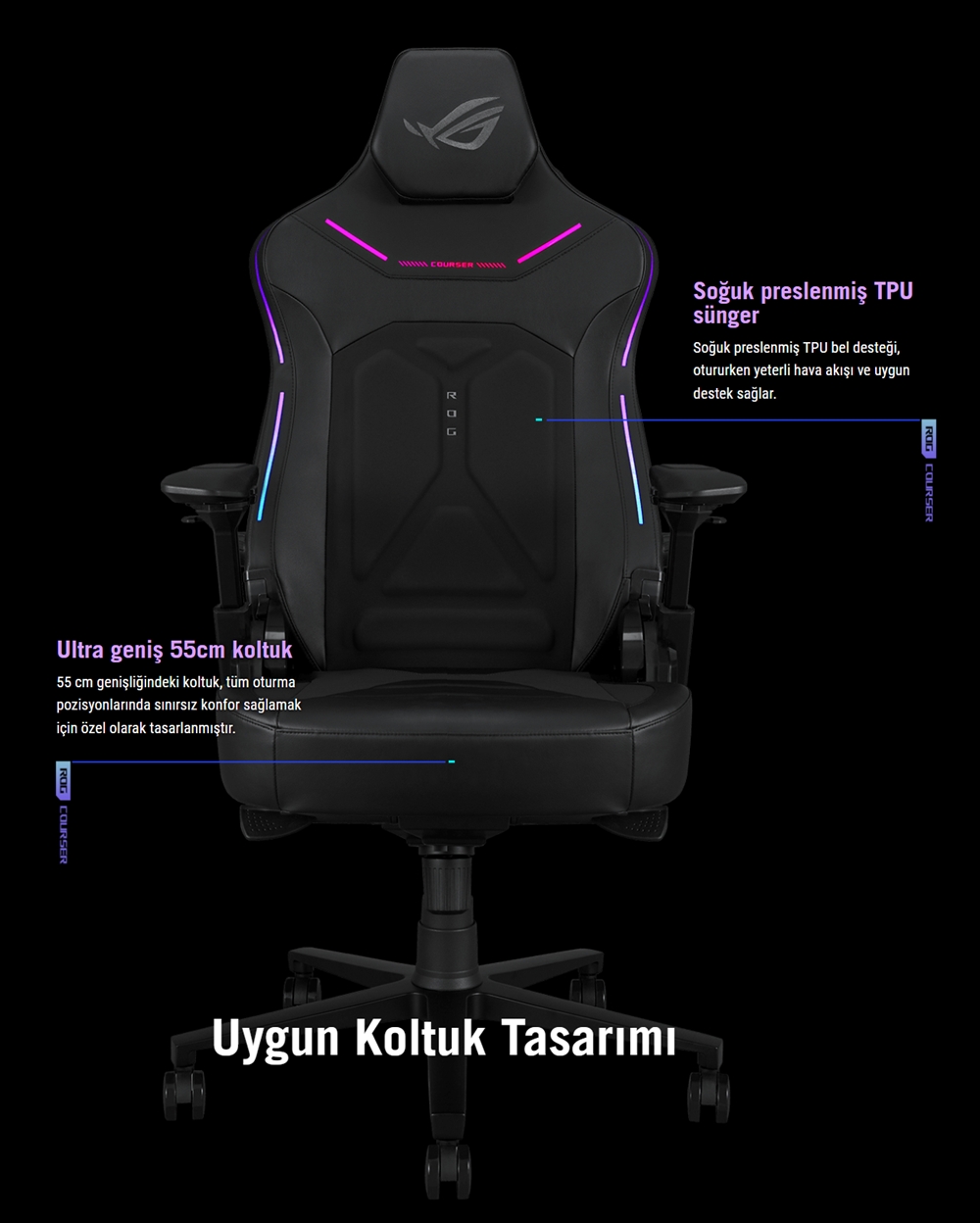 ROG COURSER SL302 ASUS ROG Courser Siyah Oyuncu Koltuğu H5