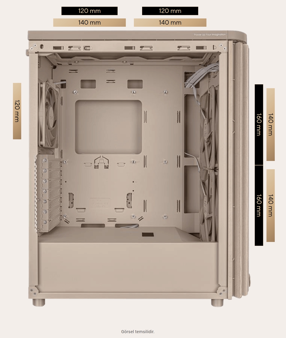 ProArt PA401 Wood Edition Beige - Mesh Panel ASUS ProArt PA401 Wood Edition Beige - Mesh Panel Gaming Kasa H8