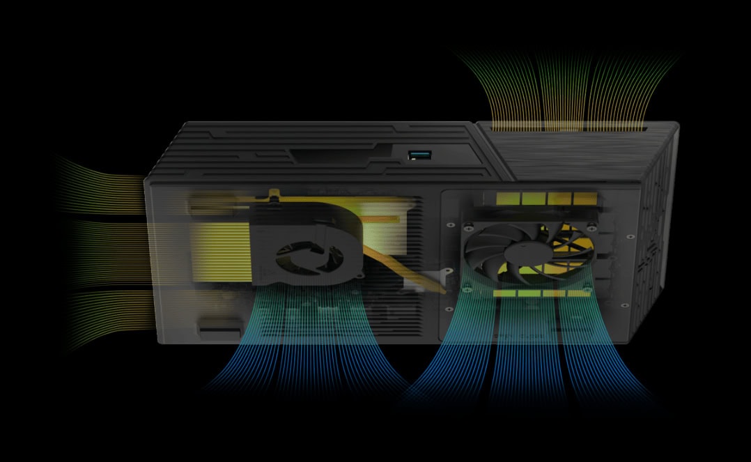 Yüksek hızlı Asustor FLASHSTOR 6 Gen2 (FS6806X) NAS, AMD Ryzen V3C14 işlemci ve 8GB DDR5 RAM ile 10GbE bağlantı desteği sunar.