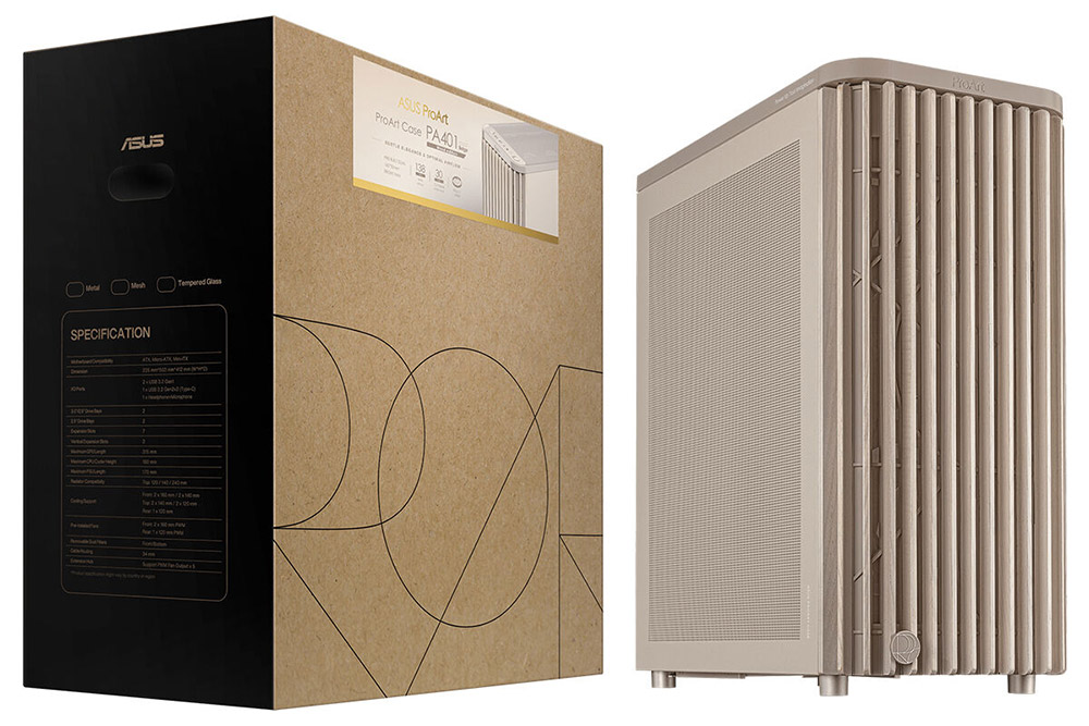 ProArt PA401 Wood Edition Beige - Mesh Panel ASUS ProArt PA401 Wood Edition Beige - Mesh Panel Gaming Kasa H1