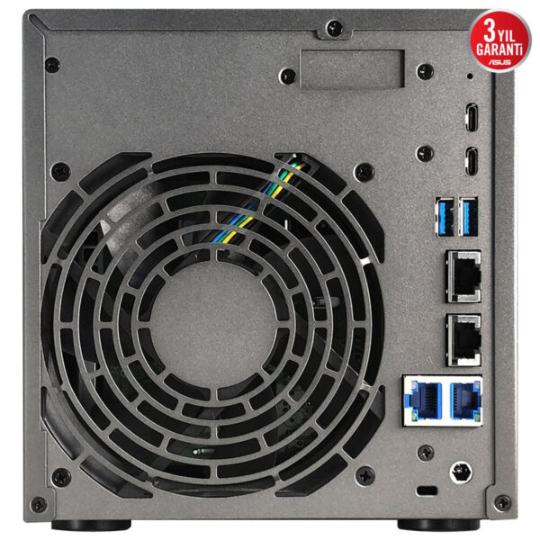 Asustor LOCKERSTOR 4 Gen3 (AS6804T) NAS, AMD Ryzen V3C14 işlemci ve 16GB DDR5 RAM ile yüksek performans sağlar. 4 yuvalı, 10GbE bağlantı desteği ile veri depolama ve yedekleme çözümleri sunar.