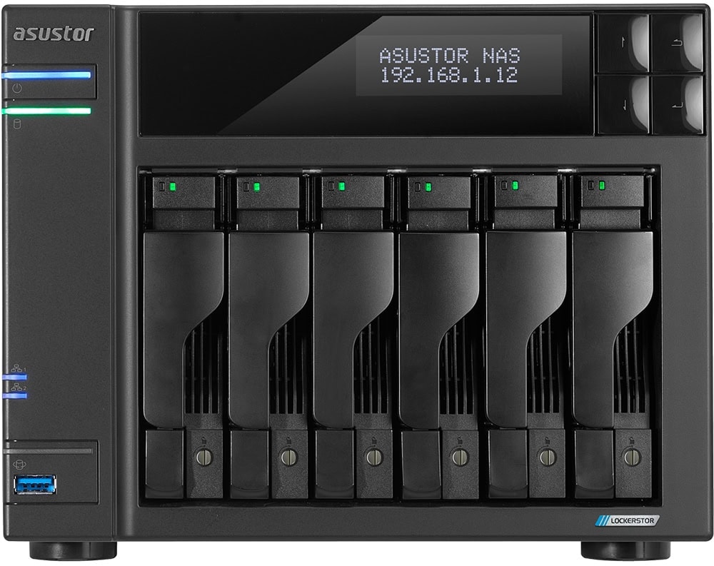LOCKERSTOR 6 Gen2 (AS6706T) ASUSTOR NAS sunucu, yüksek performanslı ve güvenilir depolama çözümü, kullanıcı dostu arayüz ve gelişmiş veri koruma özellikleri ile profesyoneller ve ofisler için ideal.