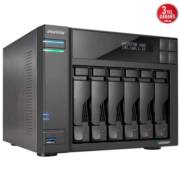 ASUSTOR LOCKERSTOR 6 Gen2, 8GB RAM ve 6 yuvalı, 2.5GbE bağlantı hızına sahip yüksek performanslı NAS depolama çözümüdür. Güçlü Intel Celeron N5105 işlemcisi ile veri güvenliği ve hızlı erişim sağlar.