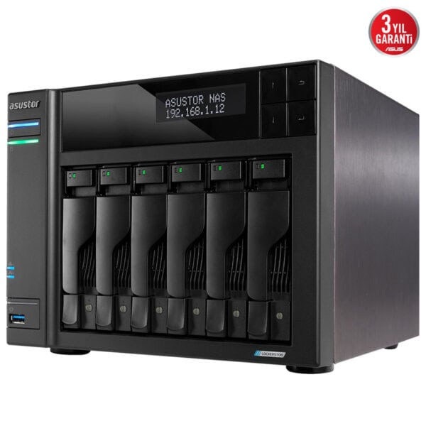 Asustor LOCKERSTOR 6 Gen2 (AS6706T) NAS, 8GB RAM ve 6 yuvalı, 2.5GbE bağlantı hızına sahip yüksek performanslı depolama çözümüdür. Intel Celeron N5105 işlemci ile güçlü ve güvenilir veri yönetimi sağl.