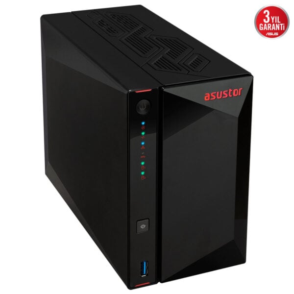 Asustor NIMBUSTOR 2 Gen2 (AS5402T) NAS cihazı, Intel Celeron N5105 işlemci ve 4GB RAM ile yüksek performanslı veri depolama ve yedekleme çözümleri sunar.