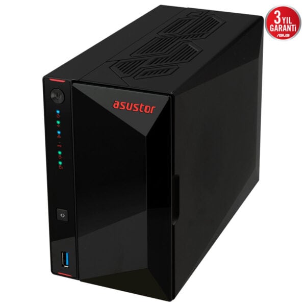 Asustor NIMBUSTOR 2 Gen2 (AS5402T) NAS, Intel Celeron N5105 işlemci ve 4GB RAM ile yüksek performans sağlar. 2.5GbE bağlantı ve çift yuvalı tasarımıyla veri depolama ve yedekleme ihtiyaçlarını karşıla.