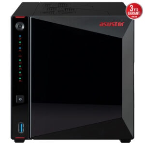 ASUSTOR NIMBUSTOR 4 Gen2 (AS5404T) Intel Celeron N5105, 4GB RAM, 4 Yuvalı, 2.5GbE bağlantı ile güçlü ve güvenilir veri depolama çözümü.