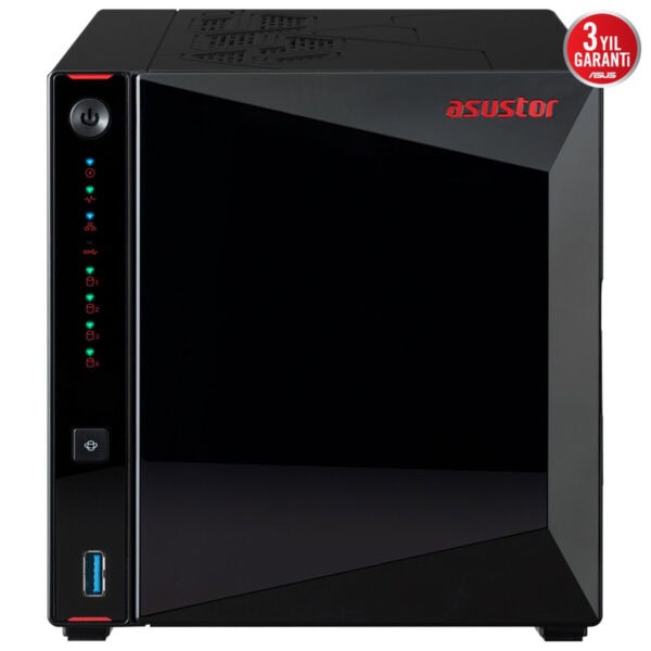 ASUSTOR NIMBUSTOR 4 Gen2 (AS5404T) Intel Celeron N5105, 4GB RAM, 4 Yuvalı, 2.5GbE bağlantı ile güçlü ve güvenilir veri depolama çözümü.