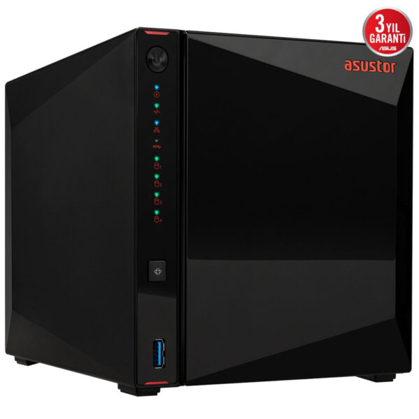 Asustor NIMBUSTOR 4 Gen2 NAS cihazı, Intel Celeron N5105 işlemci ve 4GB RAM ile yüksek performans sağlar. 2.5GbE bağlantısı ve 4 yuvalı tasarımıyla veri depolama ve yedekleme çözümleri sunar.
