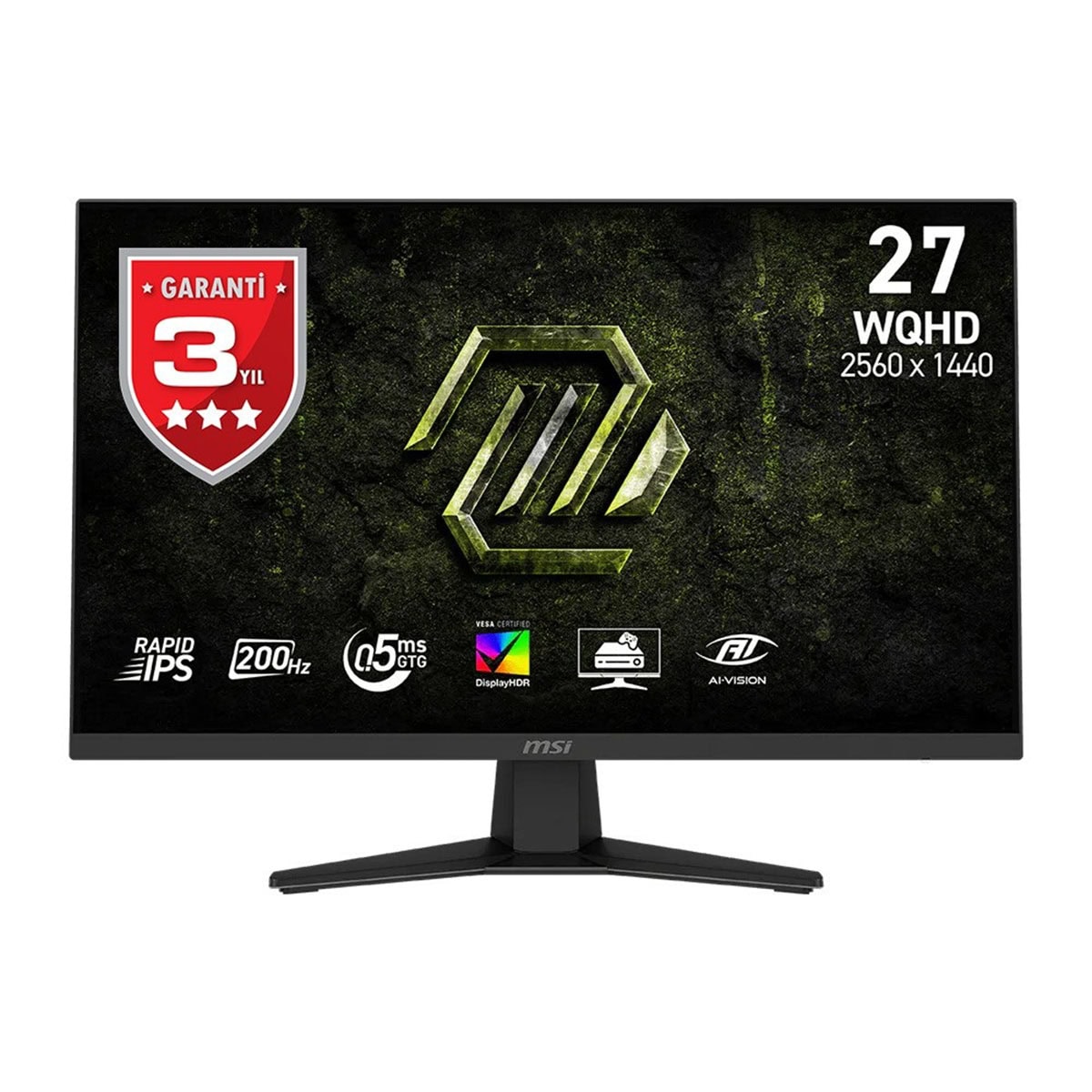 MSI MAG 274QF E20 27 inç 200Hz WQHD oyun monitörü, hızlı tepki süresi ve yüksek çözünürlük ile üstün oyun deneyimi sağlar. Adaptive Sync ve Rapid IPS teknolojileri ile akıcı görüntü sunar.