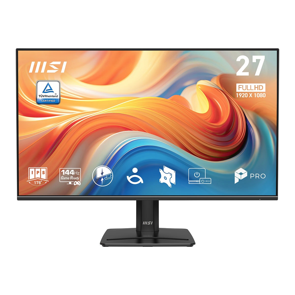 MSI PRO MP271 E14A 27 inç 144Hz Full HD IPS monitör, Adaptive Sync ve FreeSync teknolojileri ile yüksek performans sağlar. Çoklu bağlantı seçenekleri ve şık tasarımıyla ofis ve oyun kullanımı için ide.