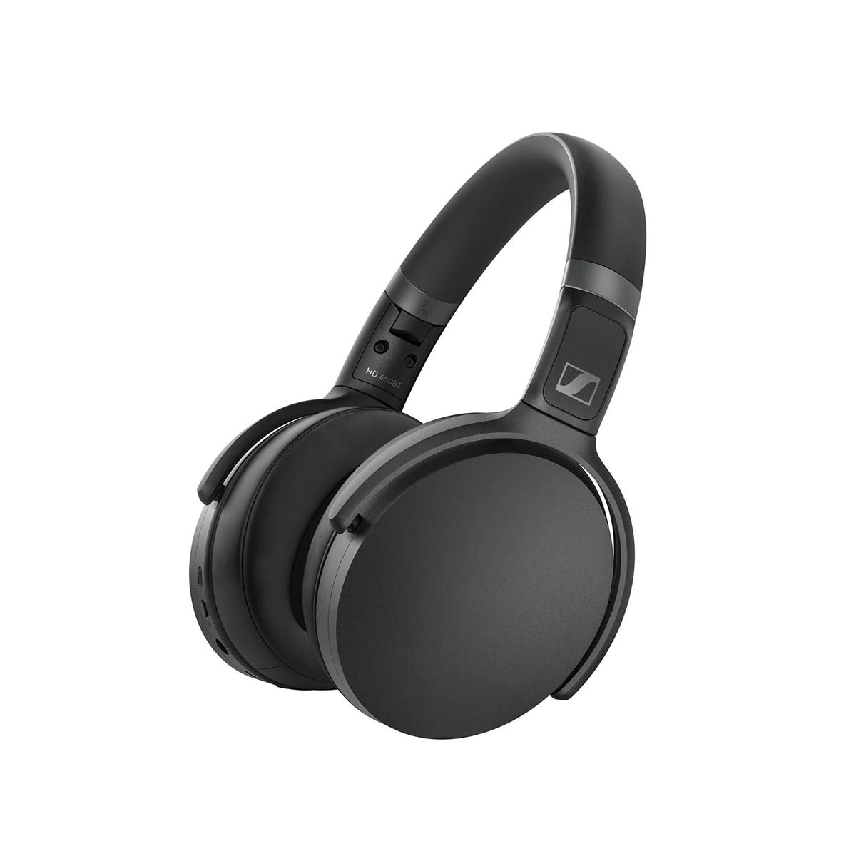 Sennheiser HD 450BT kablosuz, katlanabilir kulak üstü kulaklık, yüksek ses kalitesi ve aktif gürültü engelleme özellikleriyle müzik dinleme deneyimini artırır.
