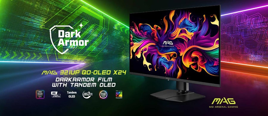 Dark Armor Gaming monitörü, 24 inç 4K OLED ekran ve geniş renk yelpazesi ile yüksek kaliteli oyun deneyimi sunar. Tüm oyun tutkunları için ideal, şık ve yüksek performanslı tasarım.
