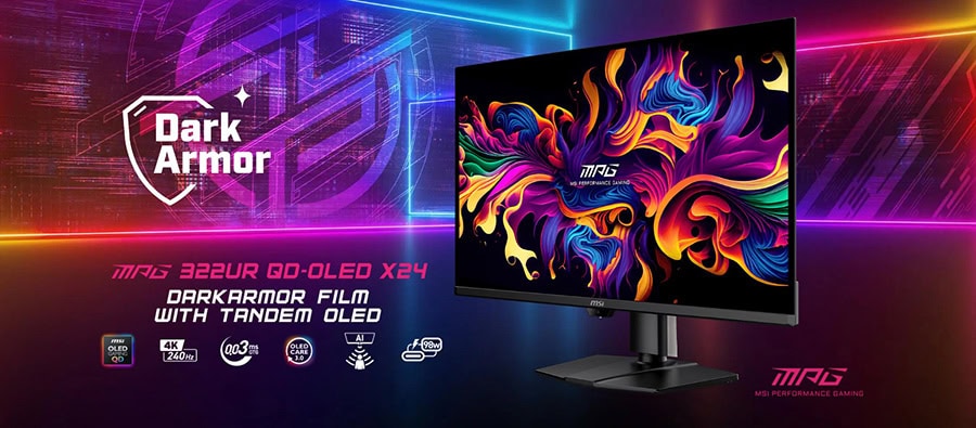 MSI MPG 322UR QD-OLED X24 31.5 inç 240Hz 0.03ms 4K UHD Adaptive Sync Pivot Gaming Monitör h2