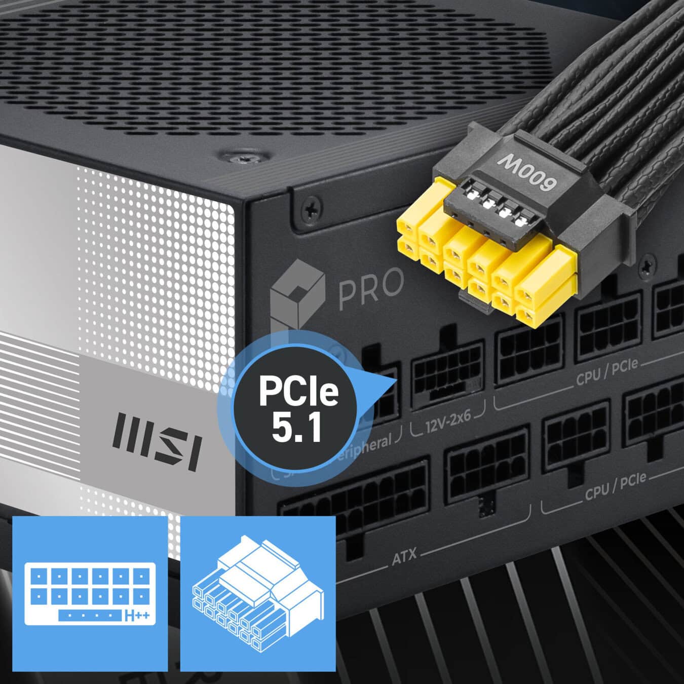 MSI PRO A850PL PCIE5 850W 80+ Platinum Full Modüler ATX 3.1 Güç Kaynağı h3