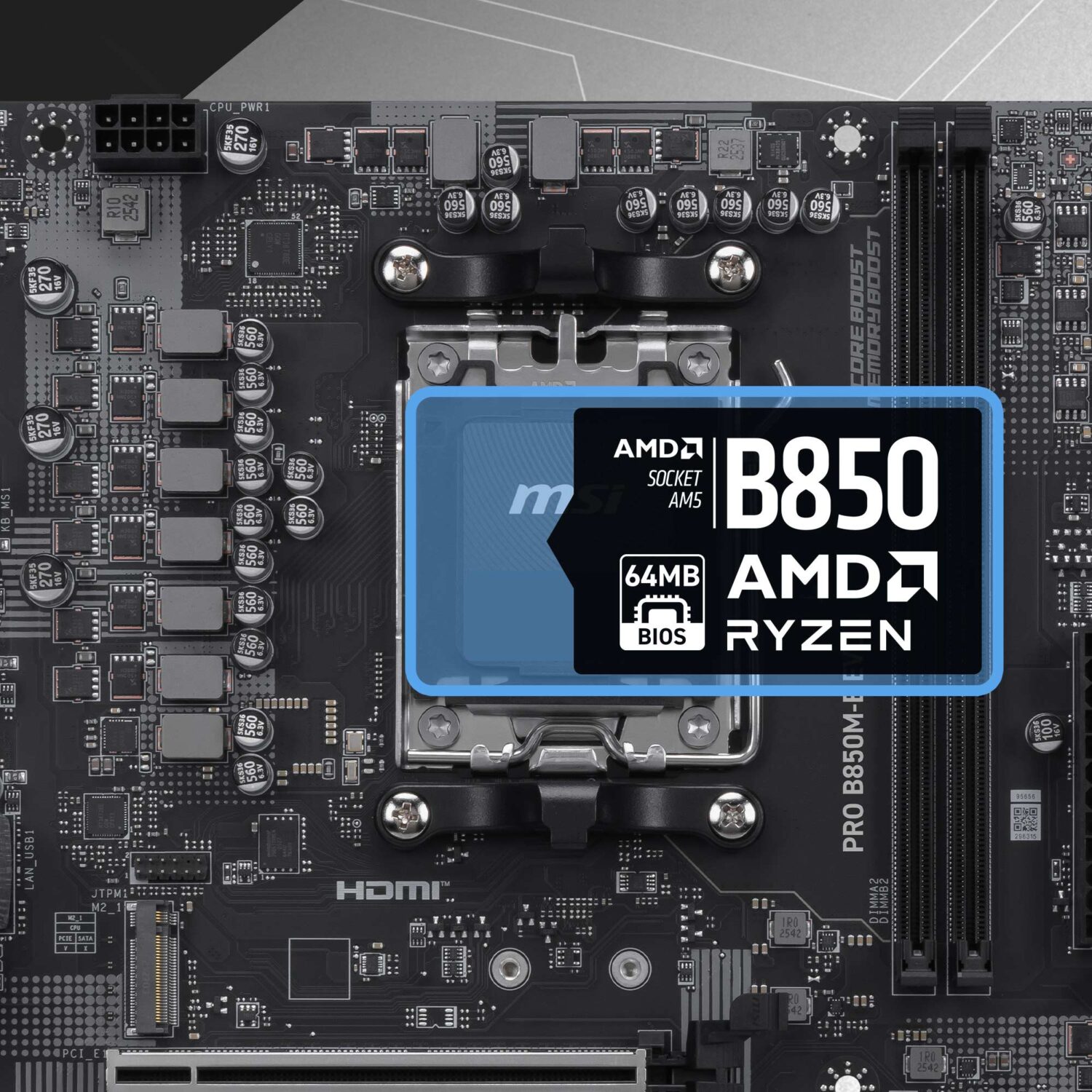 MSI PRO B850M-E EVO 8200MHz (OC) DDR5 Soket AM5 M.2 HDMI VGA mATX Anakart h3