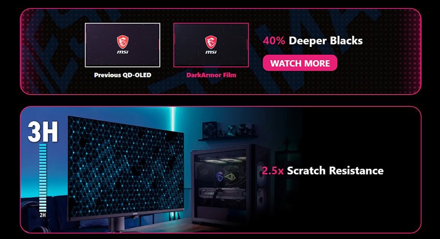 MSI MPG 322UR QD-OLED X24 31.5 inç 240Hz 0.03ms 4K UHD Adaptive Sync Pivot Gaming Monitör h5