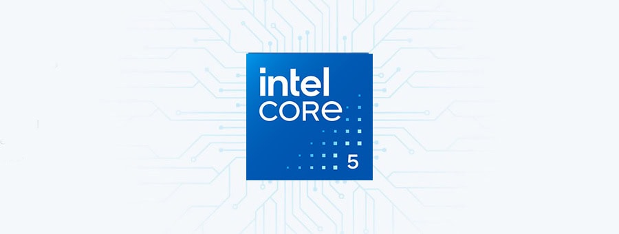 Intel Core i5 işlemci logosu, modern bilgisayar donanımını temsil eder ve yüksek performans arayan kullanıcılar için idealdir.