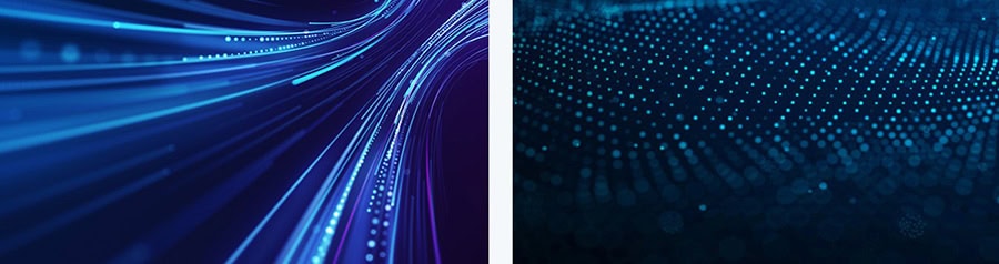 Yüksek hızlı veri akışını gösteren modern dijital teknoloji görseli, bilgisayar ve internet altyapısında kullanılan gelişmiş bağlantı ve iletişim teknolojilerini temsil eder.