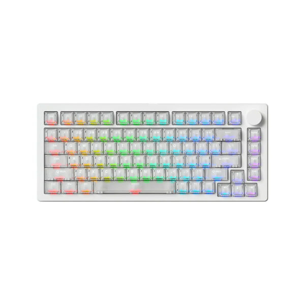 Akko Monsgeek M1 V5 He White Transparent Astroaim Manyetik Switch 8k Hz Hall Effect Hotswap Rgb Kablosuz İngilizce Gaming Klavye 2