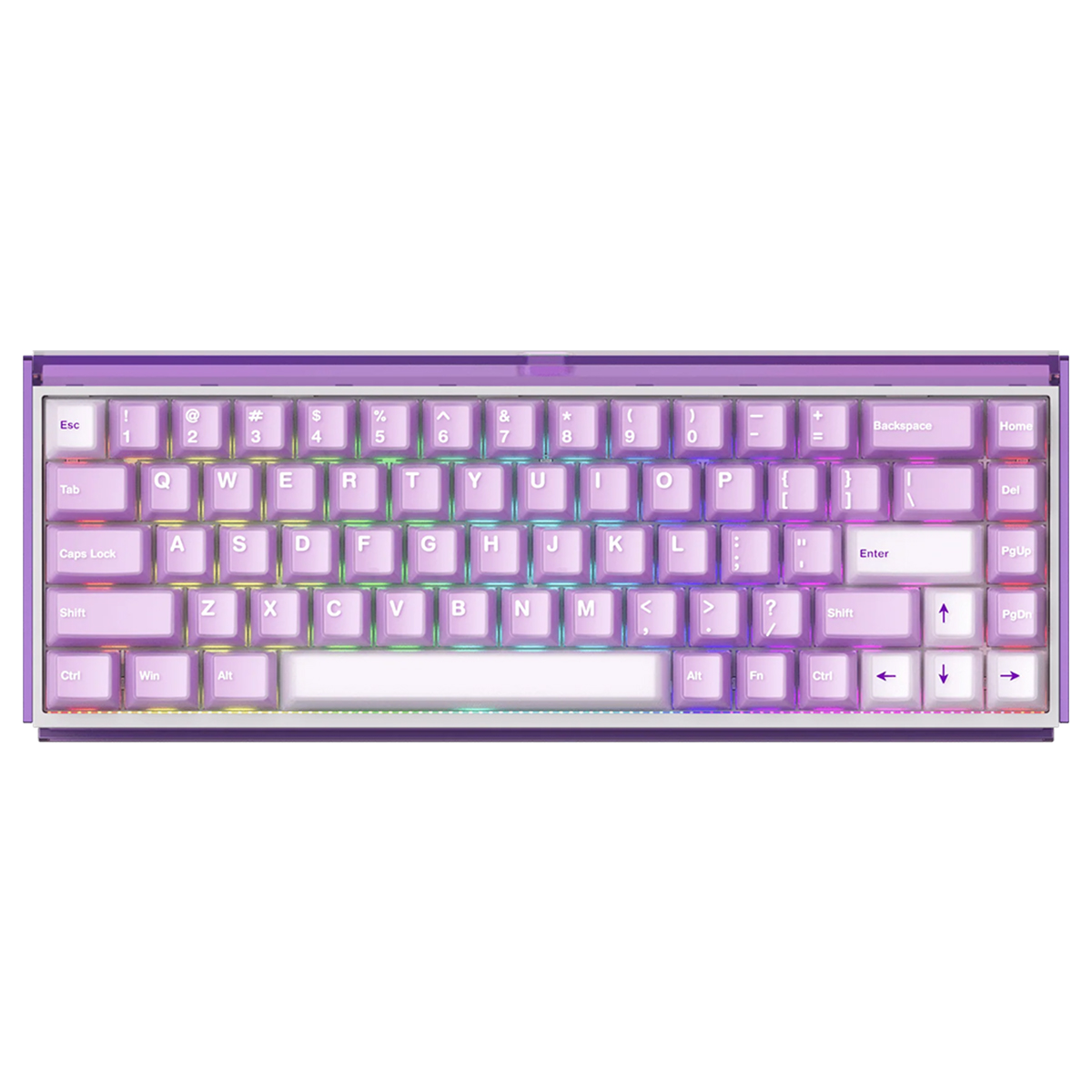 Akko Ray68 He Misty Purple White Astroaim Manyetik Switch 8k Hz Hall Effect Hotswap Argb Kablosuz Ingilizce Gaming Klavye 1